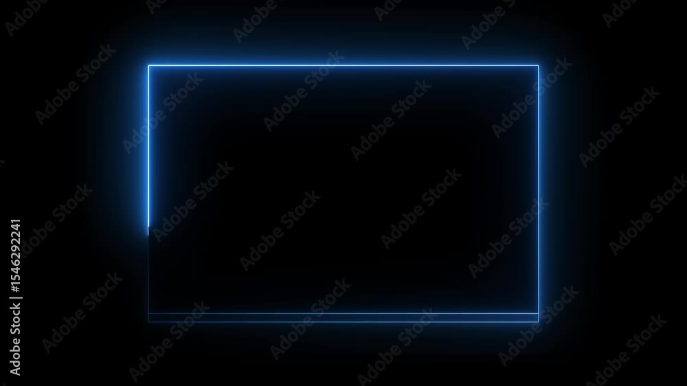 square rectangle picture frame icon animation glowing neon blue color border frame display neon box movement screen round shape rotation footage retro line banner on black background square rectangle picture frame icon animation glowing neon blue color border frame display neon box movement screen round shape rotation footage retro line banner on black background