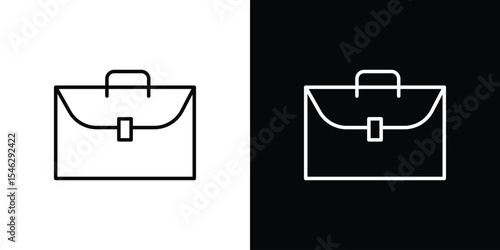 Briefcase icon in black. flat graphic vector icon