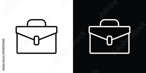 Briefcase icon in black. flat graphic vector icon