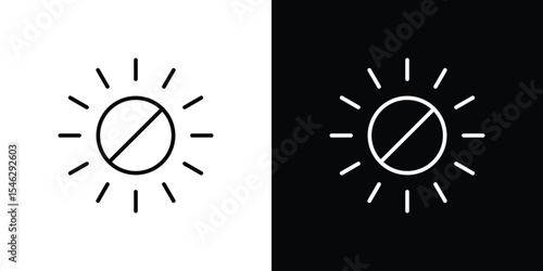 Brightness icon in black. flat graphic vector icon