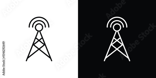 Broadcast icon in black. flat graphic vector icon