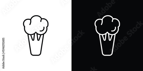 Broccoli icon in black. flat graphic vector icon