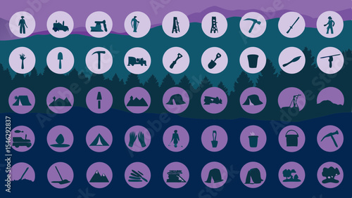 Labor line editable icon set. Contains icons related to labor, construction, labour day, renovation, and more. Vector illustration. make 30 vectors on one image