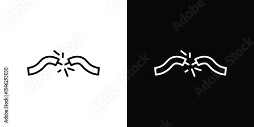 Broken Wire Icon icon in black. flat graphic vector icon