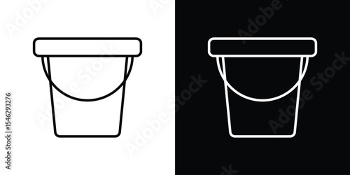 Bucket icon in black. flat graphic vector icon