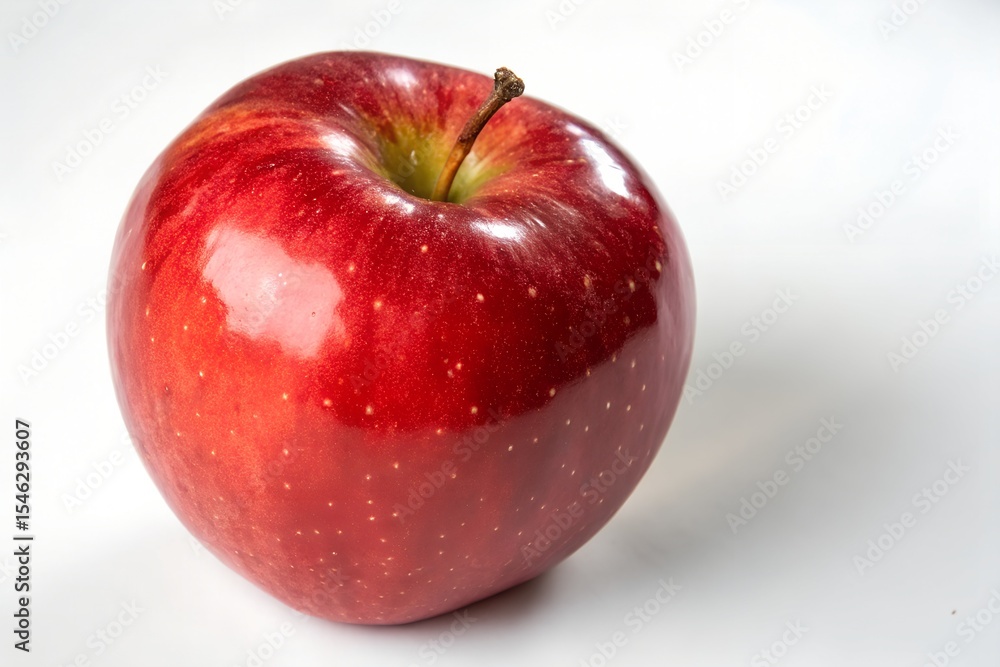 A single red apple on white background A single red apple on white background