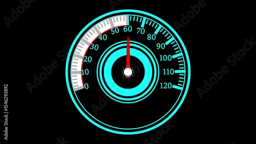 Abstract Realistic car speedometer with red speed level scale. Racing speed counter. Engine power concept template. Speed meter with red arrow and kilometers measuring scale.Car Speedometer Dashboard.