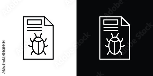 Bug report icon in black. flat graphic vector icon