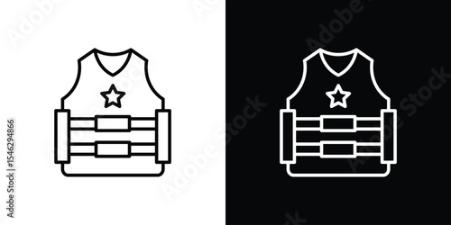 Bulletproof vest icon in black. flat graphic vector icon