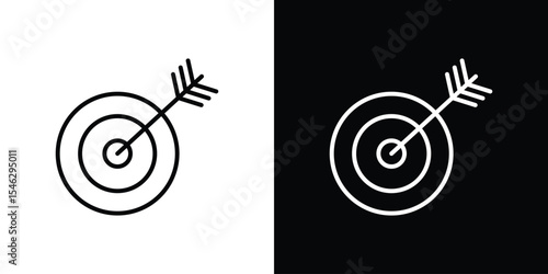Bullseye icon in black. flat graphic vector icon