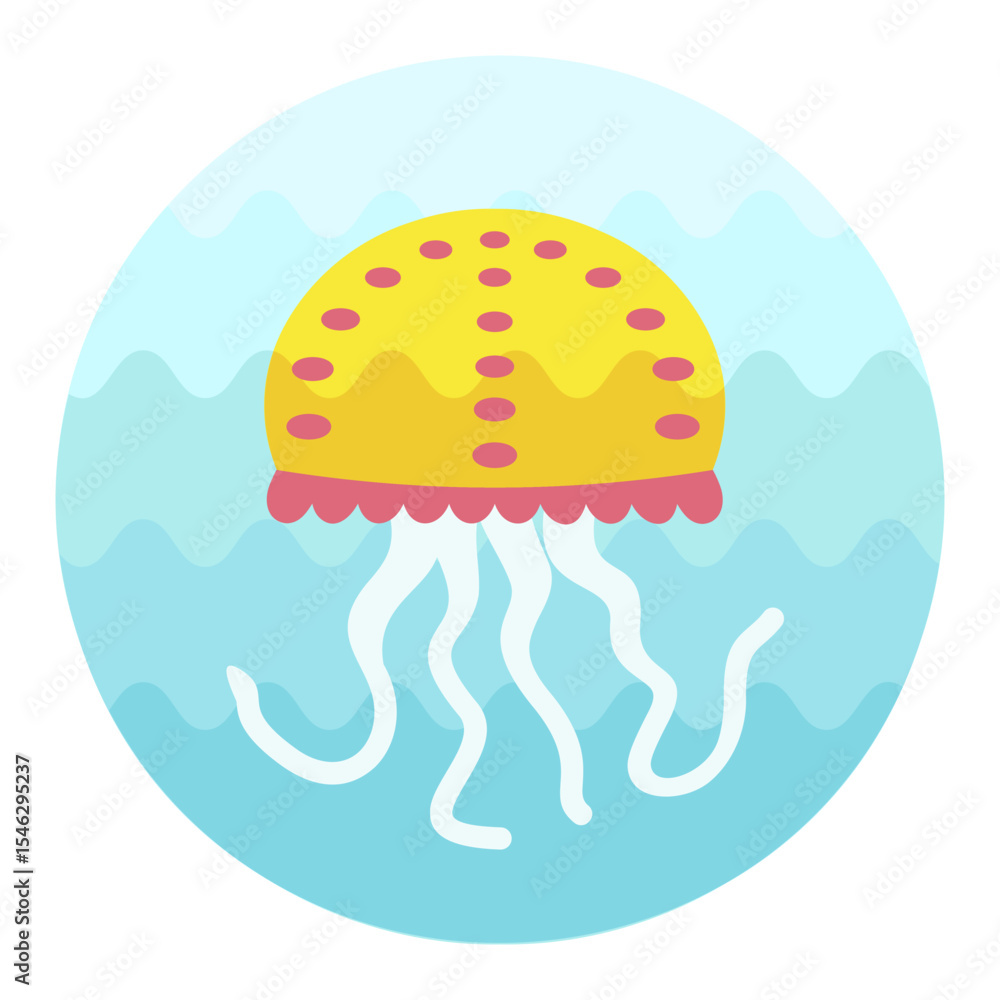 Fototapeta premium Jellyfish vector icon. Summer. Vacation
