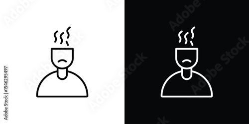 Burnout icon in black. flat graphic vector icon
