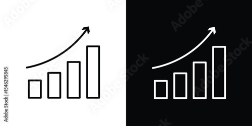 Business growth icon in black. flat graphic vector icon
