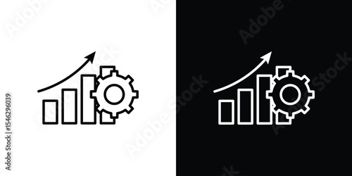 Business performance icon in black. flat graphic vector icon