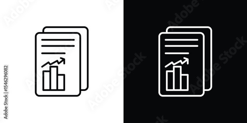 Business report icon in black. flat graphic vector icon