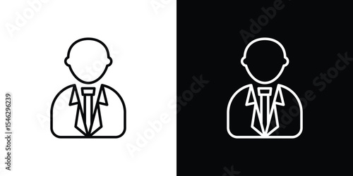 Businessman icon in black. flat graphic vector icon