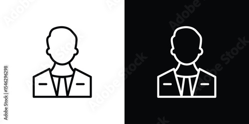 Businessman icon in black. flat graphic vector icon