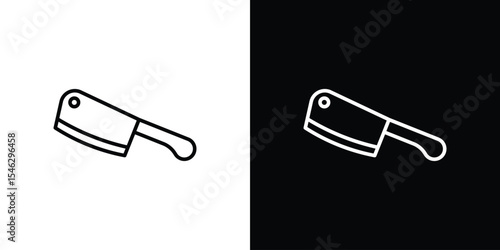 Butcher knife icon in black. flat graphic vector icon