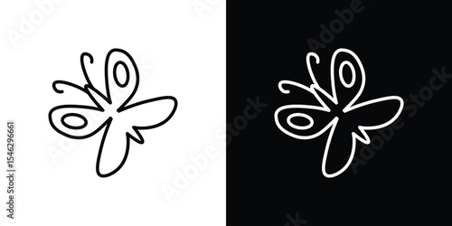 Butterfly icon in black. flat graphic vector icon