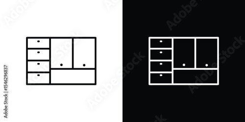 Cabinet icon in black. flat graphic vector icon