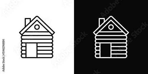 Cabin icon in black. flat graphic vector icon