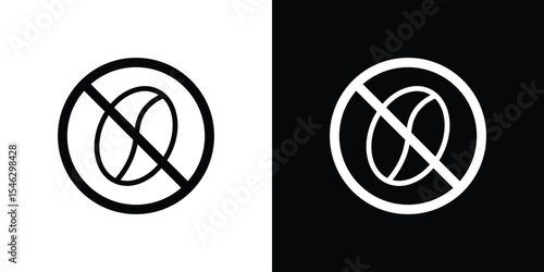 Caffeine free icon in black. flat graphic vector icon