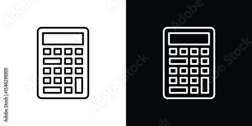 Calculator icon in black. flat graphic vector icon