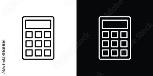 Calculator icon in black. flat graphic vector icon