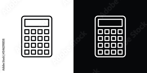 Calculator icon in black. flat graphic vector icon