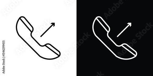 Call outgoing icon in black. flat graphic vector icon