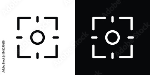 Camera focus frame icon in black. flat graphic vector icon