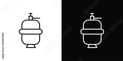 Camping gas icon in black. flat graphic vector icon
