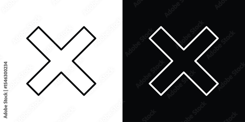 Obraz premium Cancel icon in black. flat graphic vector icon
