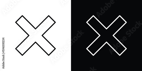 Cancel icon in black. flat graphic vector icon