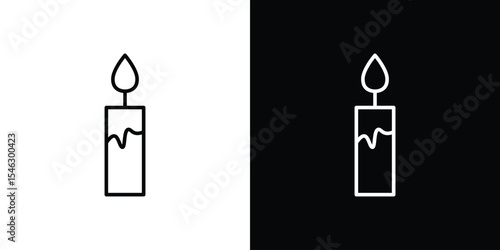 Candle icon in black. flat graphic vector icon