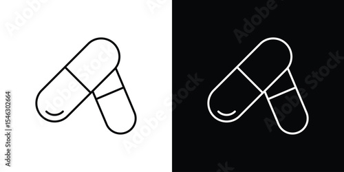 Capsule icon in black. flat graphic vector icon