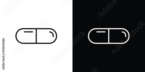 Capsule icon in black. flat graphic vector icon