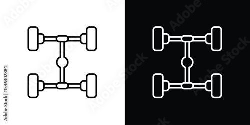 car axle icon in black. flat graphic vector icon