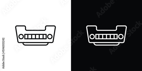Car bumper icon in black. flat graphic vector icon