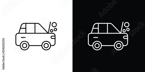 Car breakdown icon in black. flat graphic vector icon