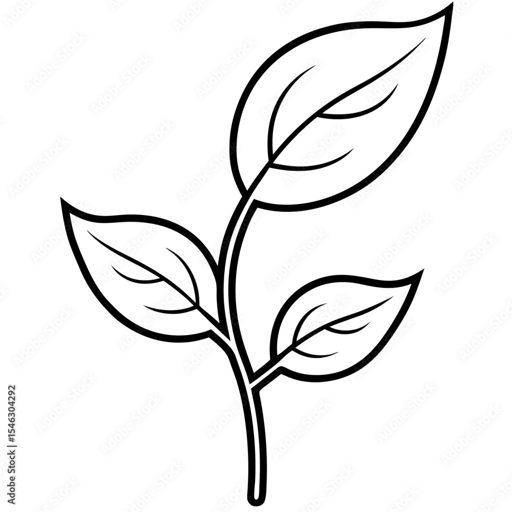 Obraz premium Tiny Leaf Bud Line Art Vector