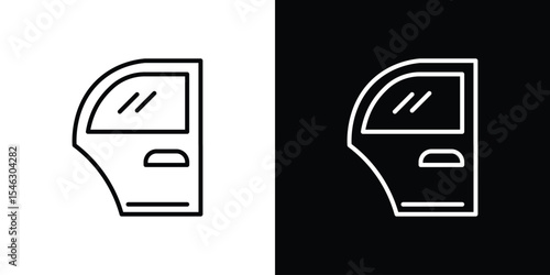 car door icon in black. flat graphic vector icon