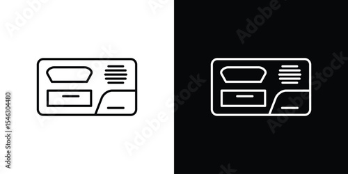 car glove compartment icon in black. flat graphic vector icon