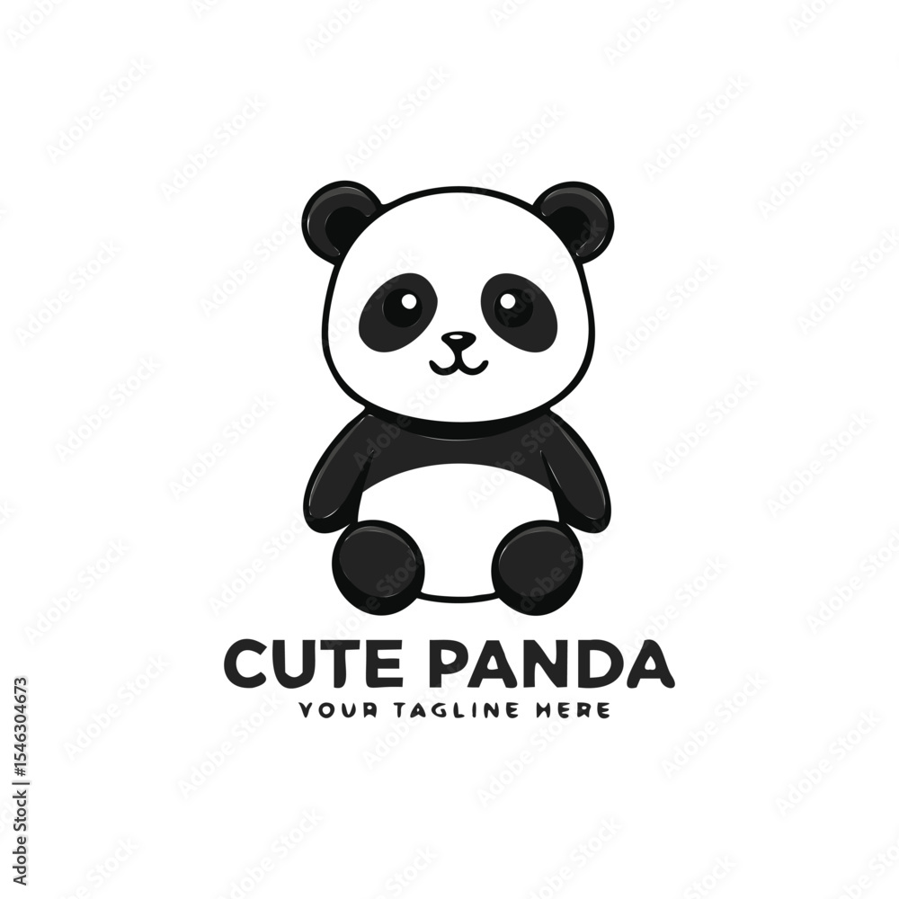 Fototapeta premium Panda cute cartoon logo vector