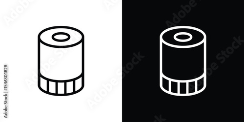 Car oil filter icon in black. flat graphic vector icon