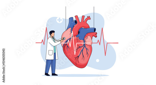Doctor Examining Heart Health and Cardiovascular System Important for Healthy Living and Medicine
