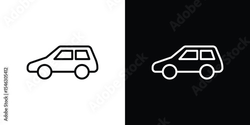 Car side view icon in black. flat graphic vector icon