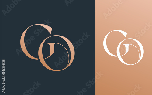Initial letter GO OG logo design vector illustration for couple, wedding, and business