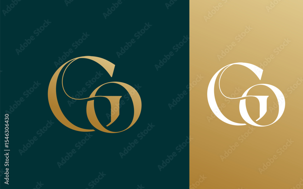 Obraz premium Initial letter GO OG logo design vector illustration for couple, wedding, and business