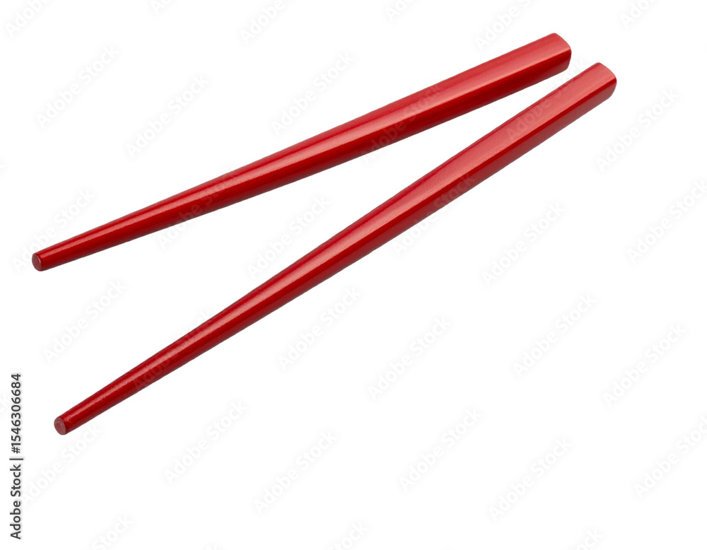 Glossy red chopsticks, traditional Asian dining utensil, transparent background. Glossy red chopsticks, traditional Asian dining utensil, transparent background.